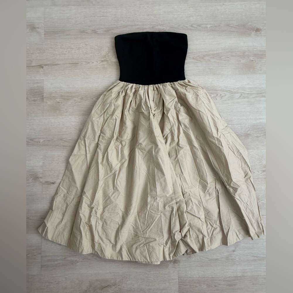 Mable Black and Beige Midi Dress Sz S